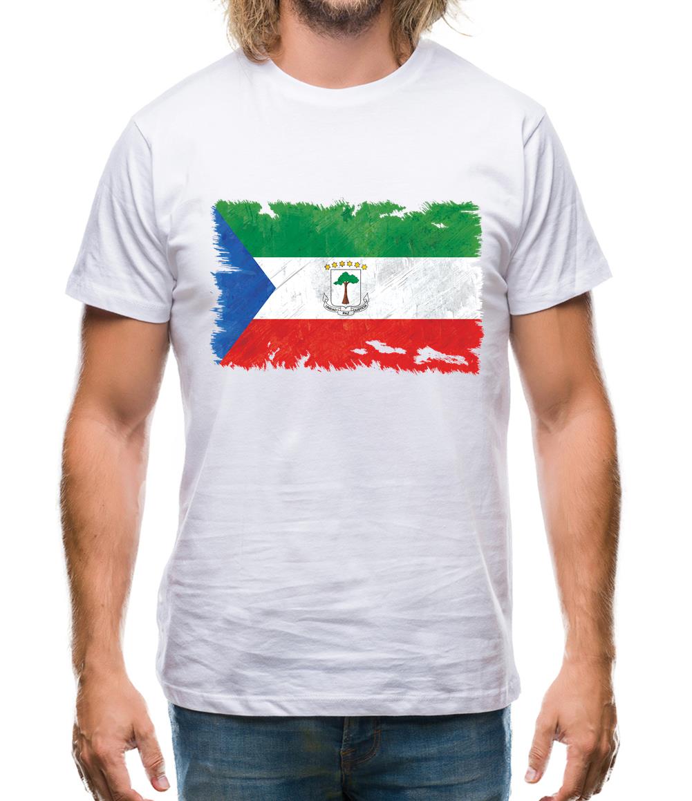 Equatorial Guinea Grunge Style Flag Mens T-Shirt Equatorial Guinea Grunge Style Flag Mens T-Shirt