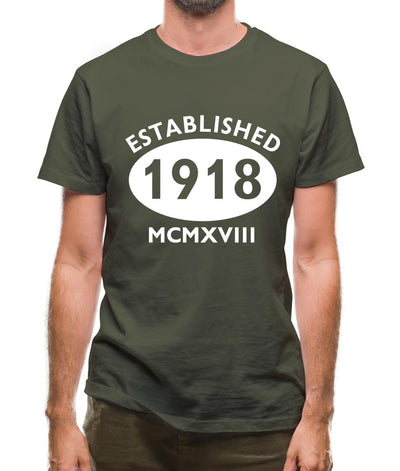 Established 1918 Roman Numerals Mens T-Shirt