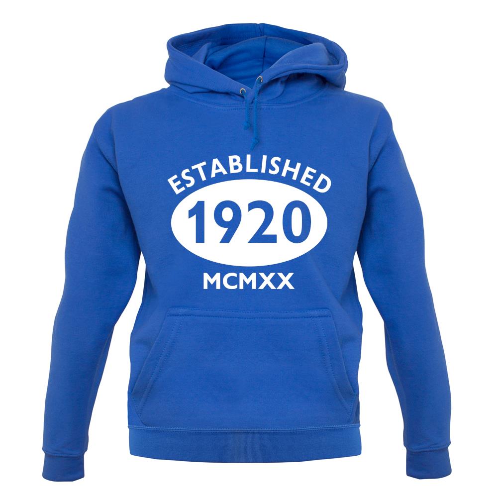 Established 1920 Roman Numerals unisex hoodie Established 1920 Roman Numerals unisex hoodie
