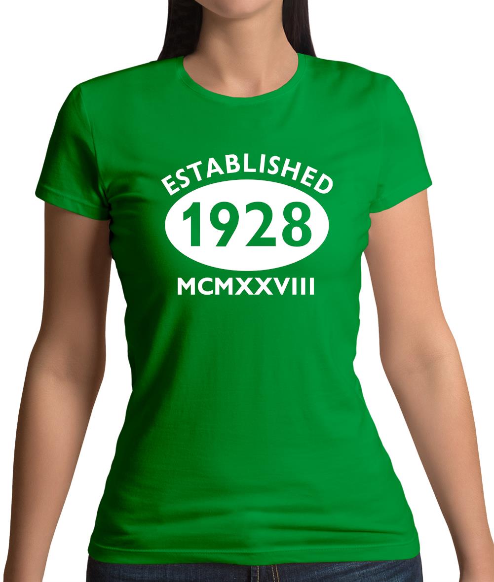 Established 1928 Roman Numerals Womens T-Shirt Established 1928 Roman Numerals Womens T-Shirt