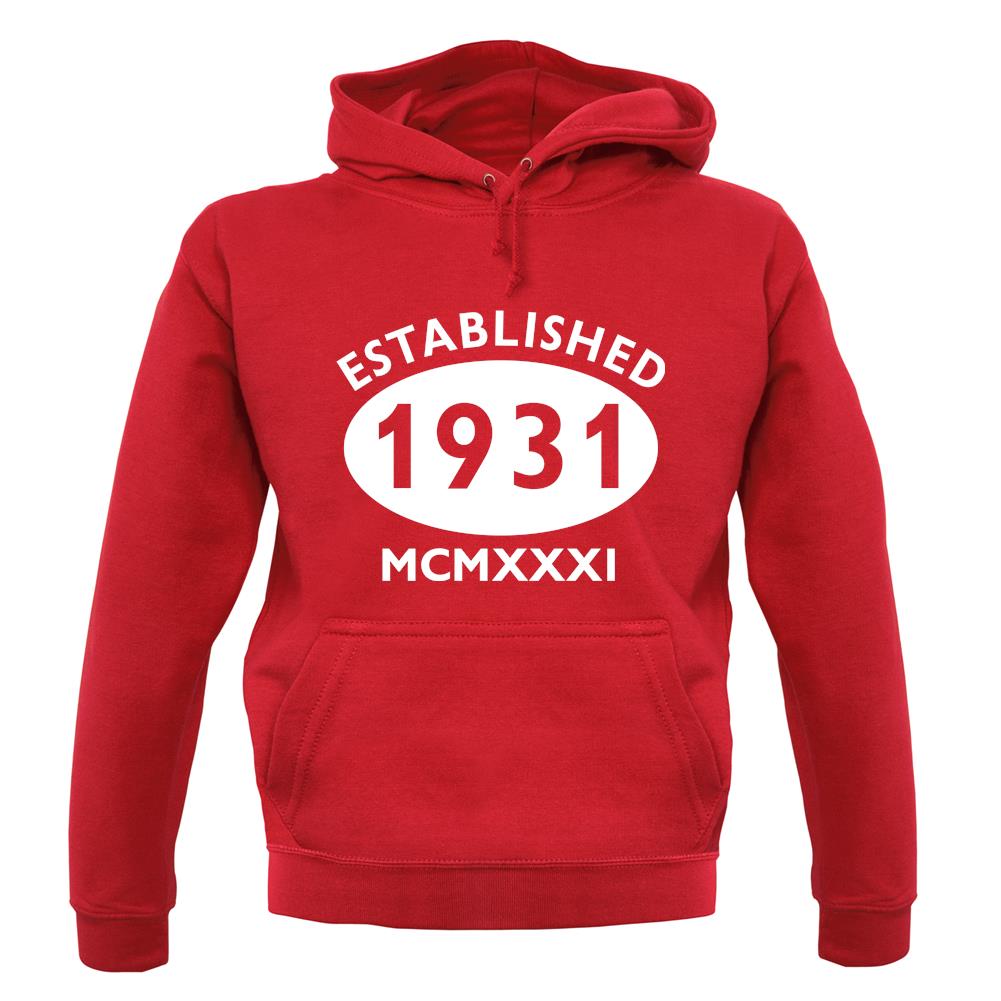 Established 1931 Roman Numerals unisex hoodie Established 1931 Roman Numerals unisex hoodie