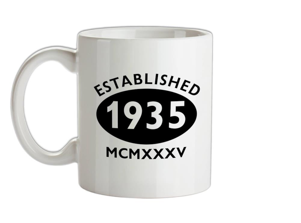 Established 1935 Roman Numerals Ceramic Mug Established 1935 Roman Numerals Ceramic Mug
