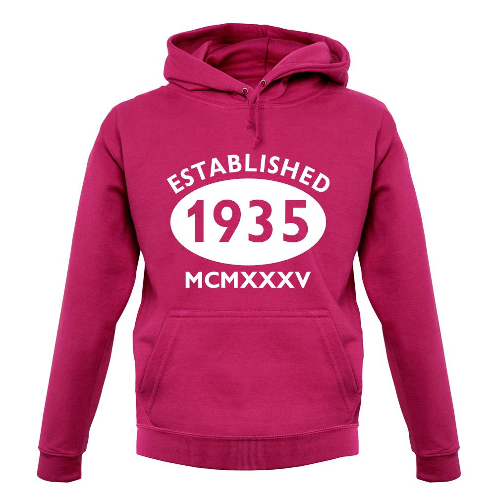 Established 1935 Roman Numerals unisex hoodie Established 1935 Roman Numerals unisex hoodie