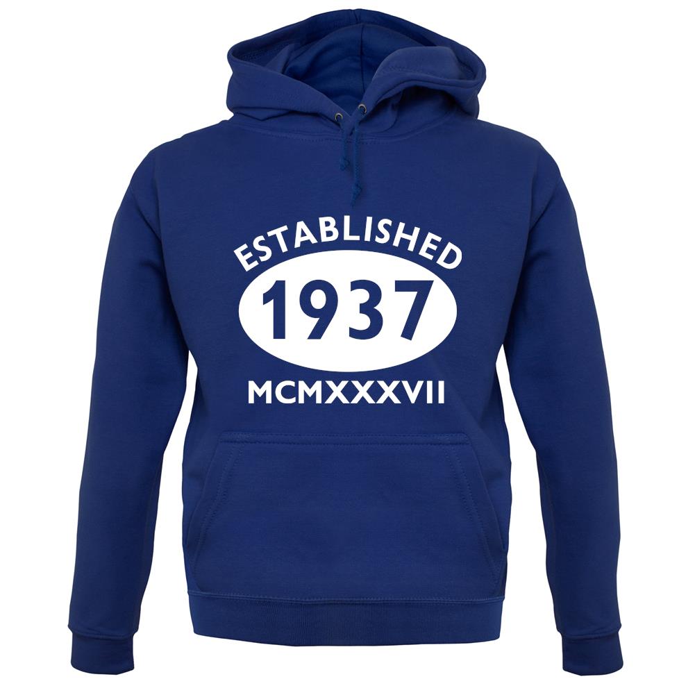 Established 1937 Roman Numerals unisex hoodie Established 1937 Roman Numerals unisex hoodie