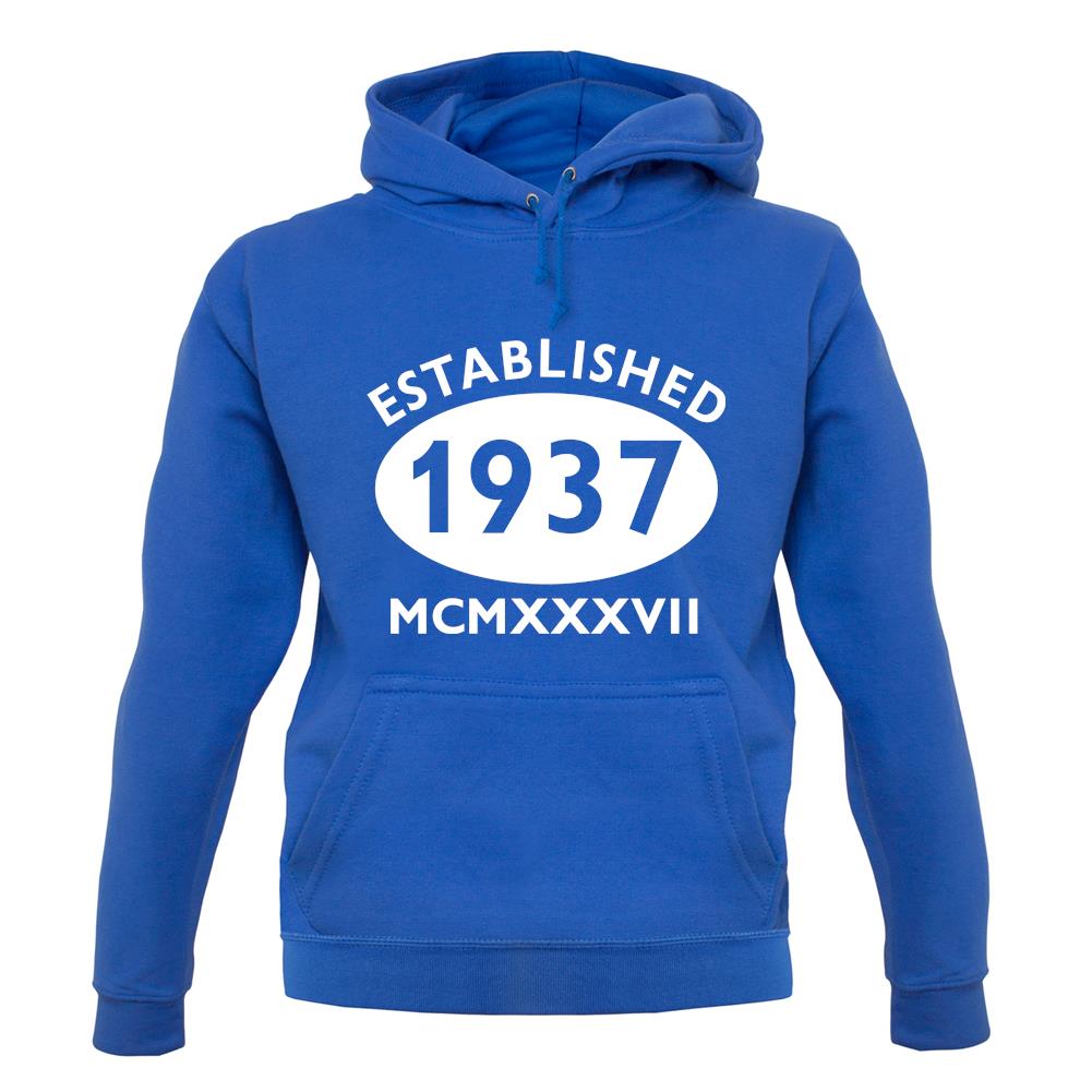 Established 1937 Roman Numerals unisex hoodie Established 1937 Roman Numerals unisex hoodie