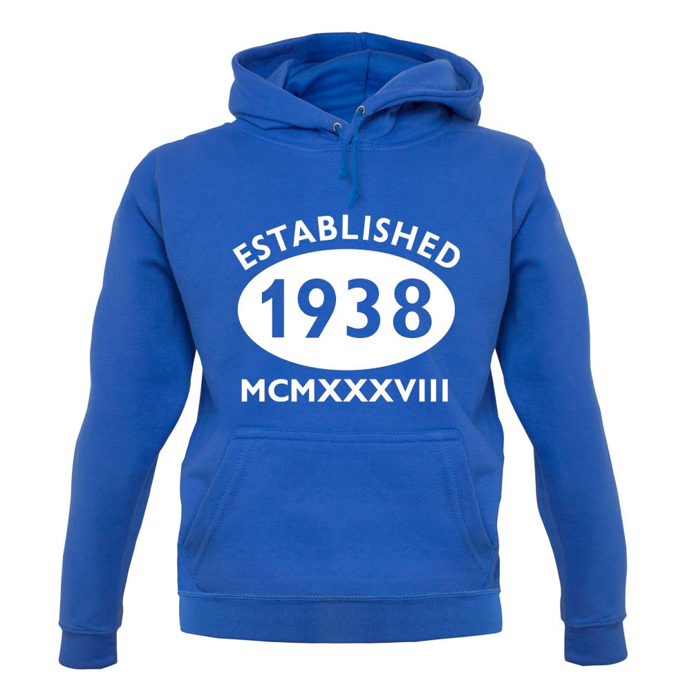 Established 1938 Roman Numerals unisex hoodie Established 1938 Roman Numerals unisex hoodie