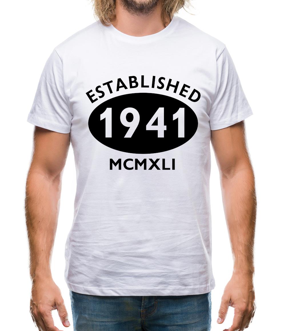 Established 1941 Roman Numerals Mens T-Shirt Established 1941 Roman Numerals Mens T-Shirt