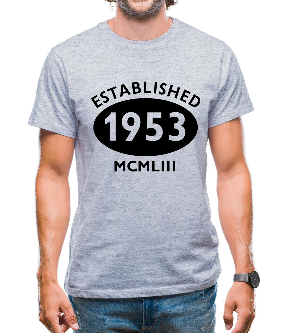 Established 1953 Roman Numerals Mens T-Shirt Established 1953 Roman Numerals Mens T-Shirt
