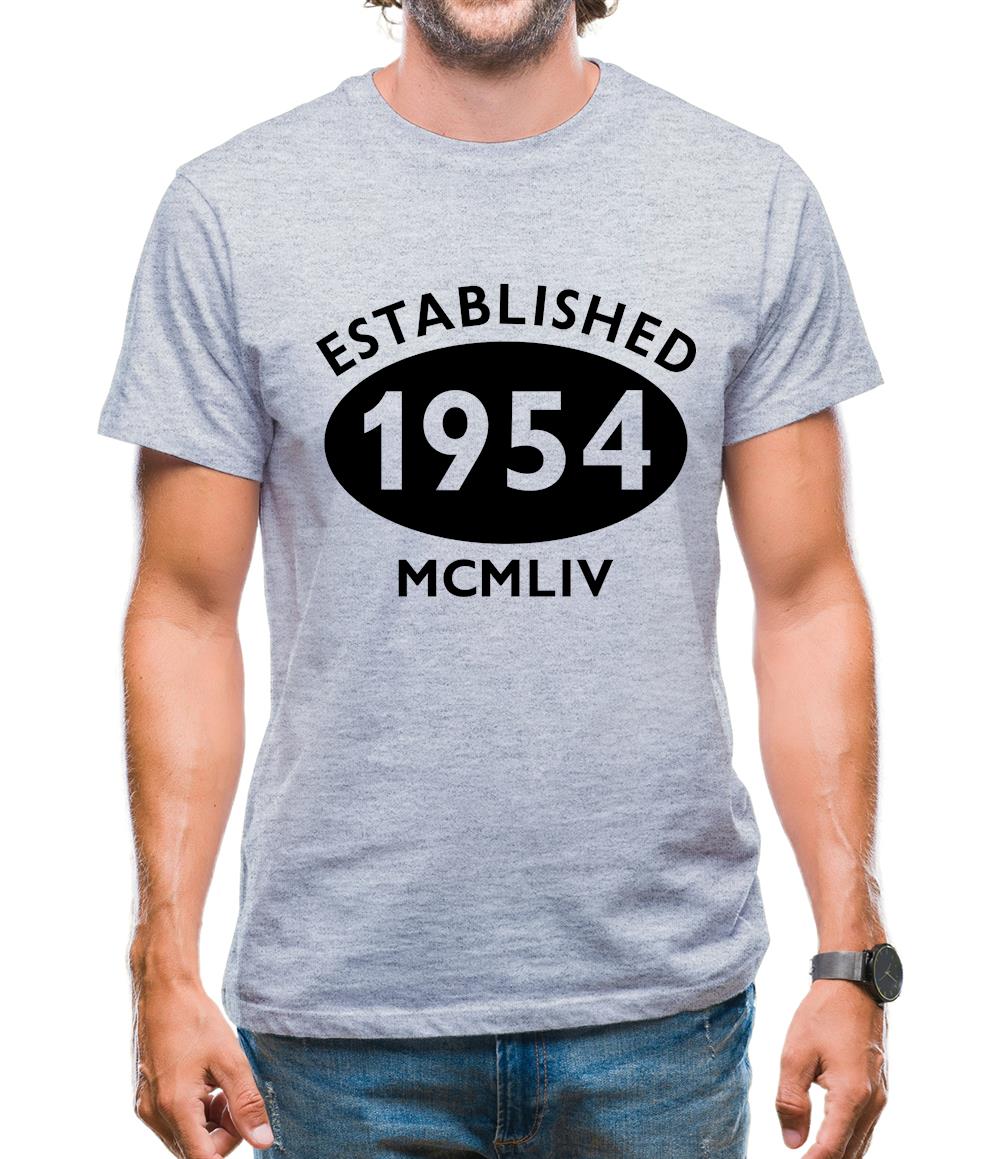 Established 1954 Roman Numerals Mens T-Shirt Established 1954 Roman Numerals Mens T-Shirt