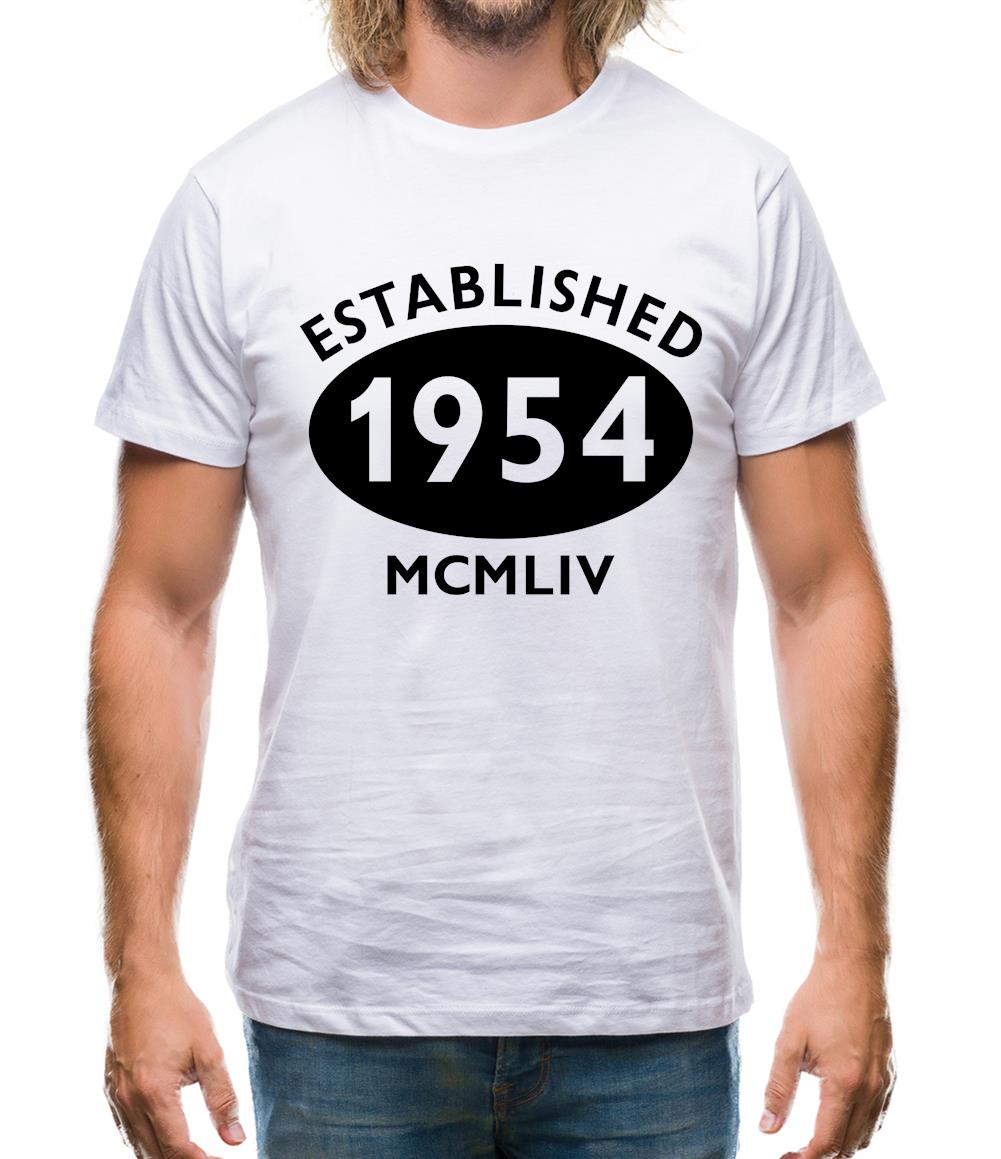 Established 1954 Roman Numerals Mens T-Shirt Established 1954 Roman Numerals Mens T-Shirt