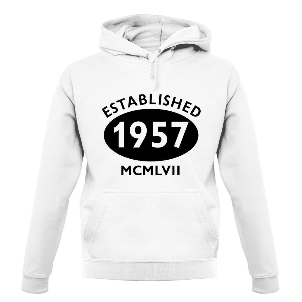 Established 1957 Roman Numerals unisex hoodie Established 1957 Roman Numerals unisex hoodie