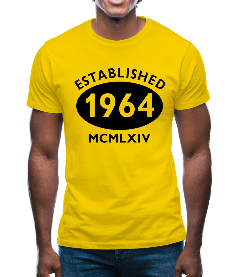 Established 1964 Roman Numerals Mens T-Shirt Established 1964 Roman Numerals Mens T-Shirt