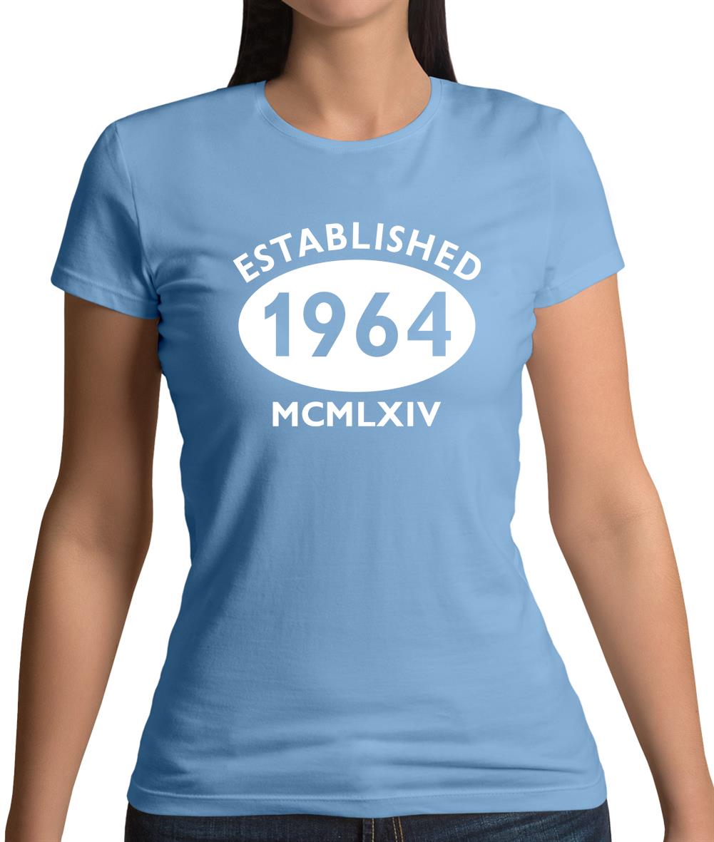 Established 1964 Roman Numerals Womens T-Shirt Established 1964 Roman Numerals Womens T-Shirt