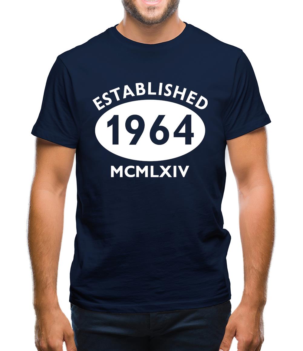 Established 1964 Roman Numerals Mens T-Shirt Established 1964 Roman Numerals Mens T-Shirt