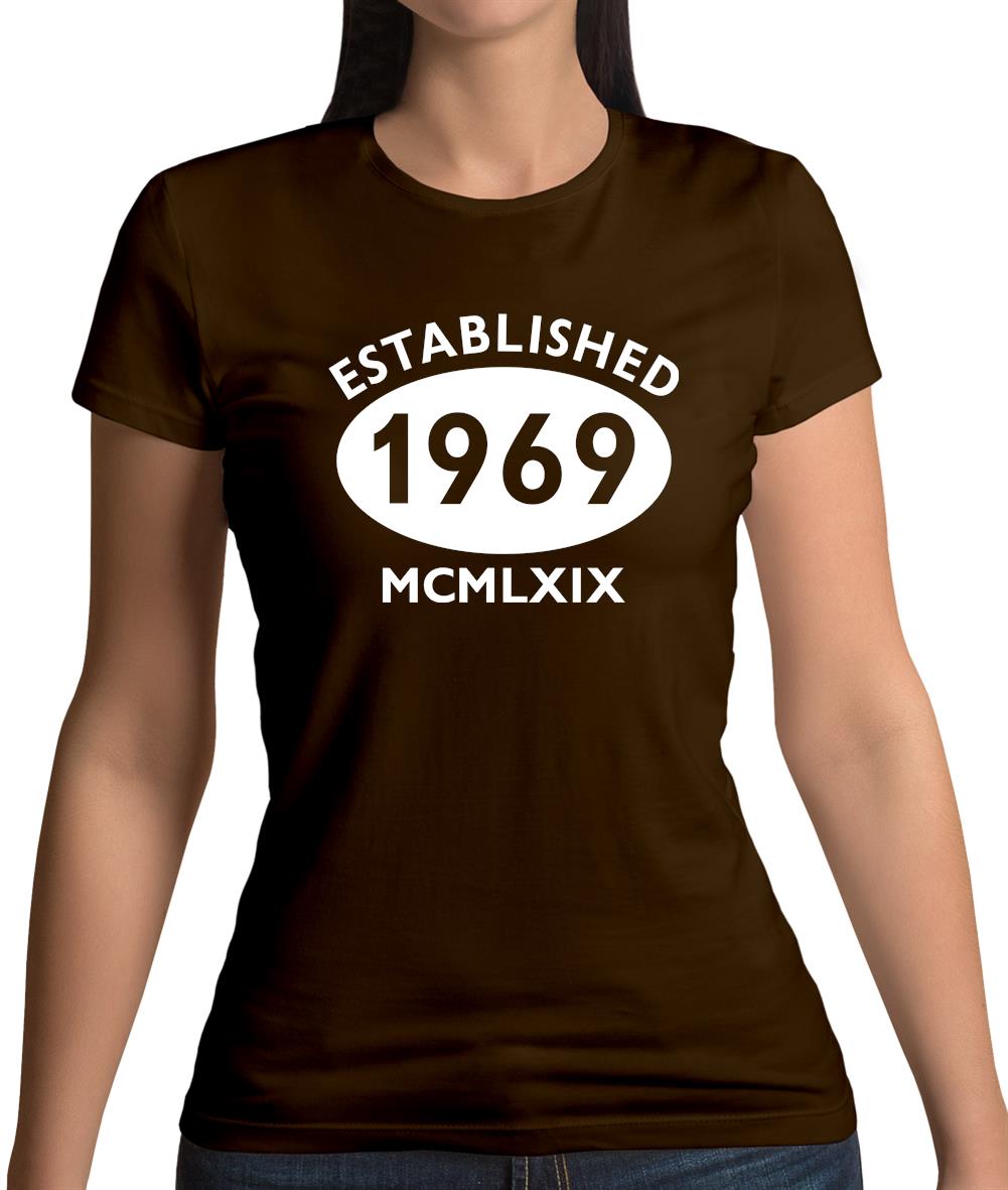Established 1969 Roman Numerals Womens T-Shirt Established 1969 Roman Numerals Womens T-Shirt