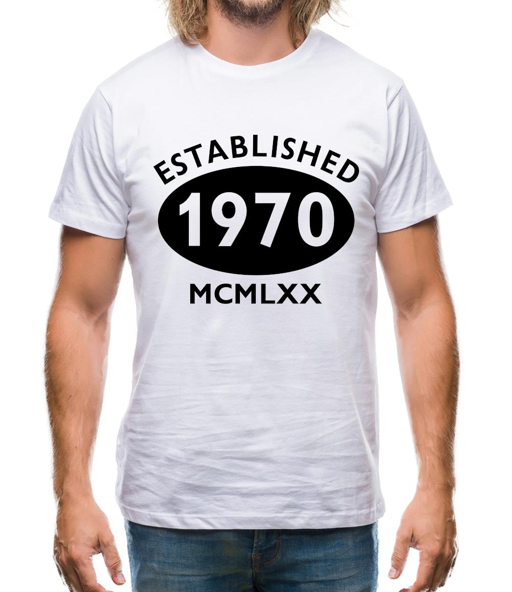 Established 1970 Roman Numerals Mens T-Shirt