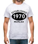 Established 1970 Roman Numerals Mens T-Shirt Established 1970 Roman Numerals Mens T-Shirt