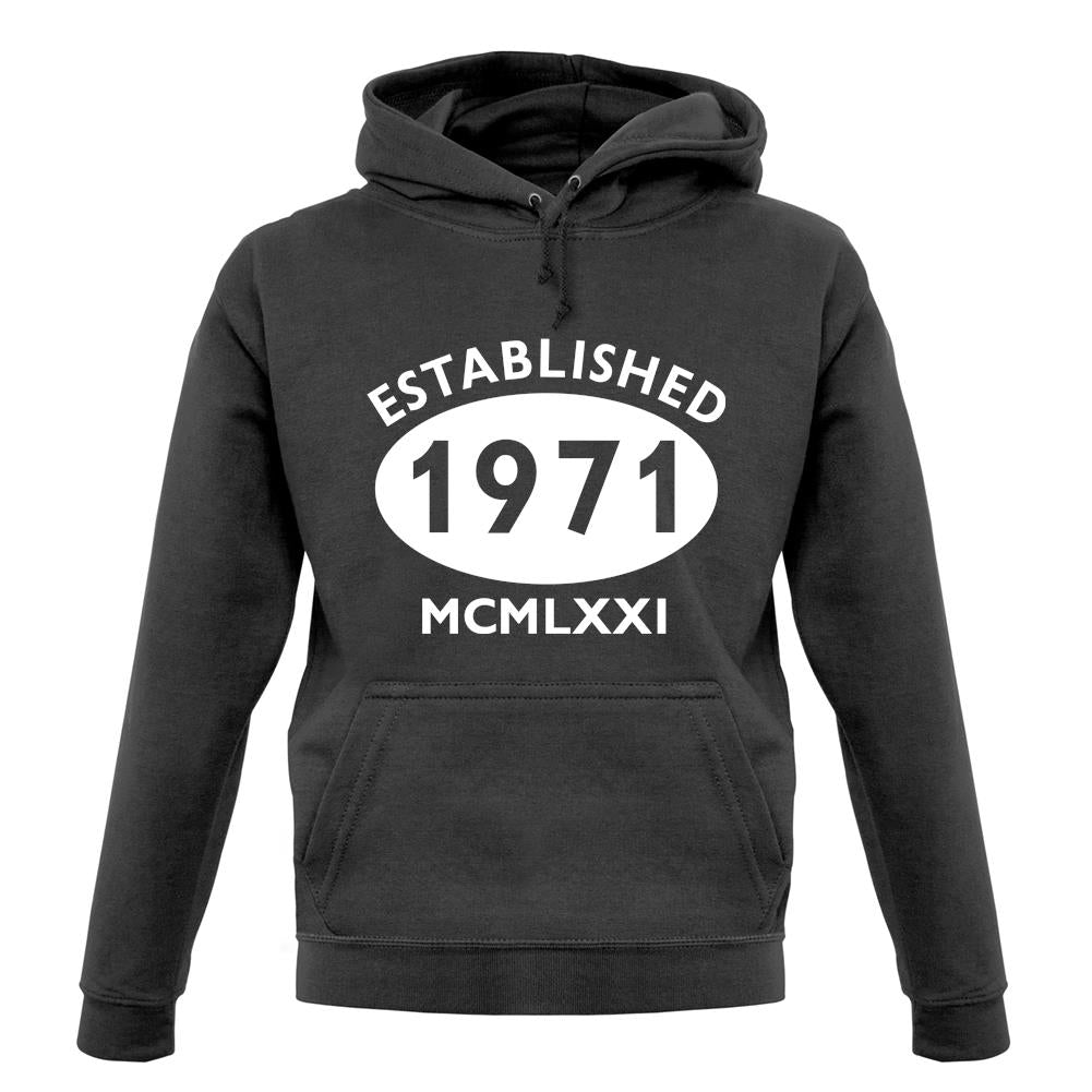 Established 1971 Roman Numerals unisex hoodie Established 1971 Roman Numerals unisex hoodie
