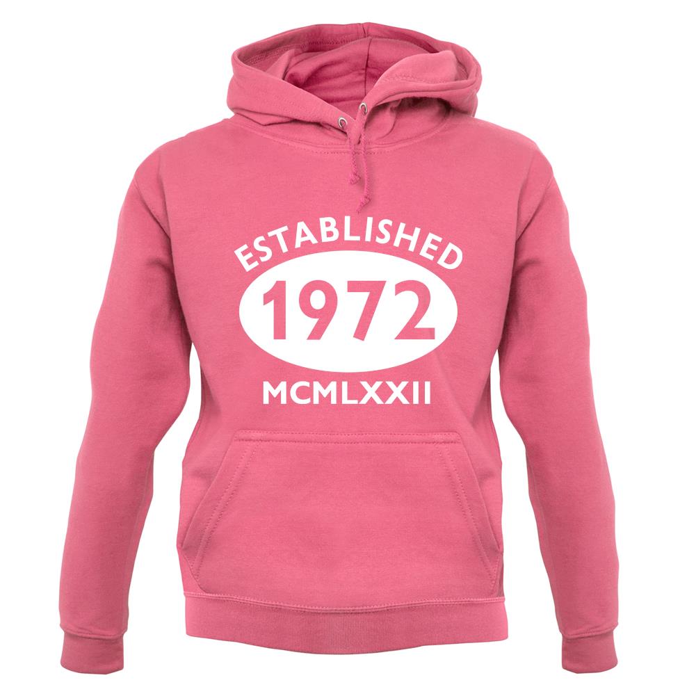 Established 1972 Roman Numerals unisex hoodie Established 1972 Roman Numerals unisex hoodie