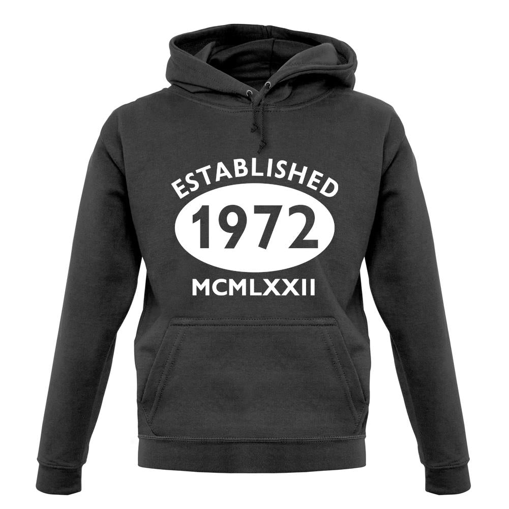 Established 1972 Roman Numerals unisex hoodie Established 1972 Roman Numerals unisex hoodie