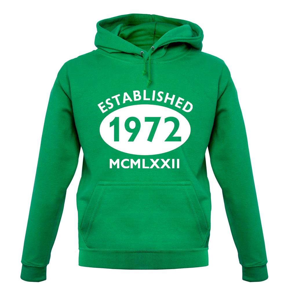 Established 1972 Roman Numerals unisex hoodie Established 1972 Roman Numerals unisex hoodie