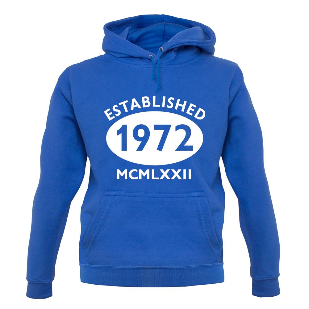 Established 1972 Roman Numerals unisex hoodie Established 1972 Roman Numerals unisex hoodie