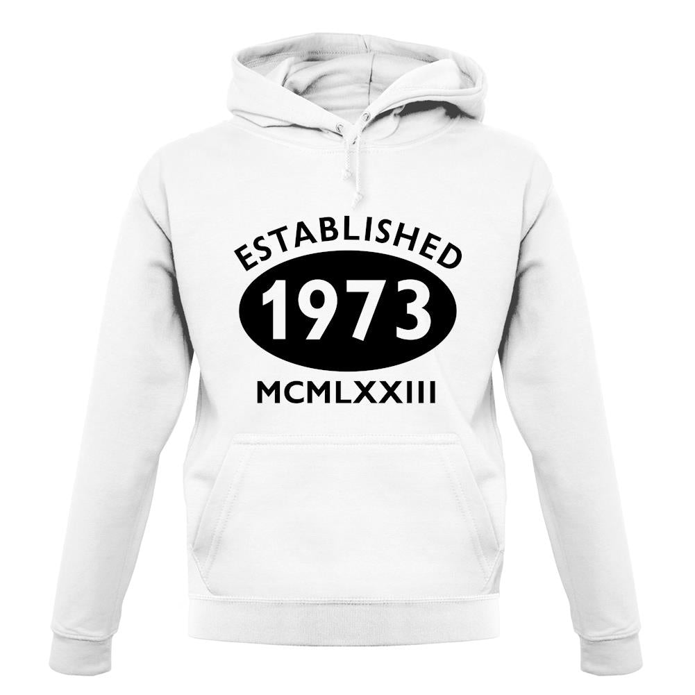 Established 1973 Roman Numerals unisex hoodie Established 1973 Roman Numerals unisex hoodie
