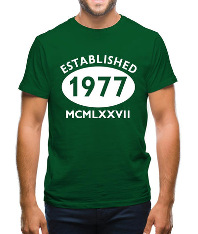 Established 1977 Roman Numerals Mens T-Shirt