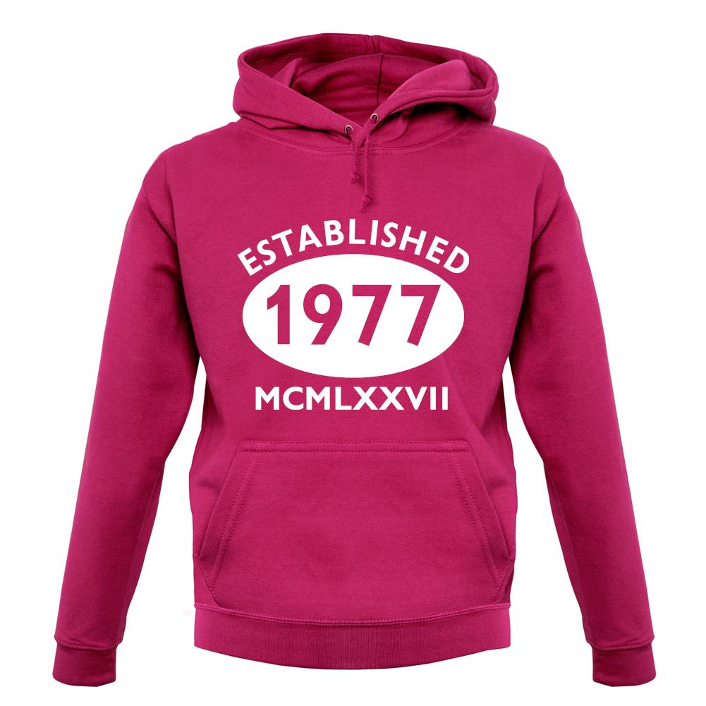 Established 1977 Roman Numerals unisex hoodie Established 1977 Roman Numerals unisex hoodie
