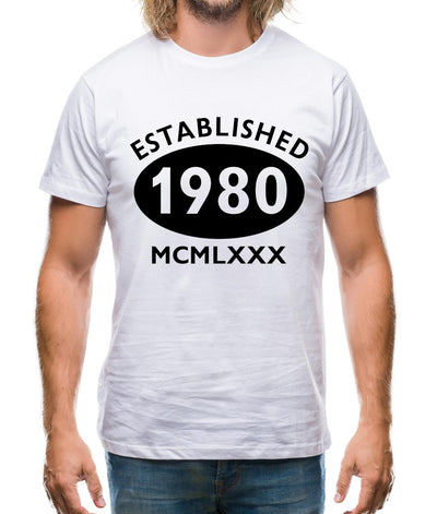 Established 1980 Roman Numerals Mens T-Shirt