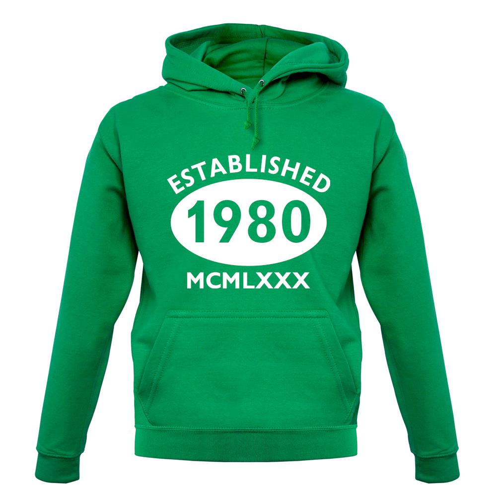 Established 1980 Roman Numerals unisex hoodie Established 1980 Roman Numerals unisex hoodie