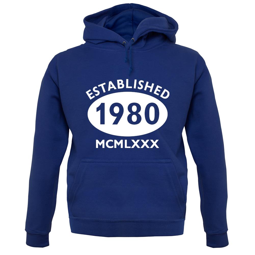 Established 1980 Roman Numerals unisex hoodie Established 1980 Roman Numerals unisex hoodie