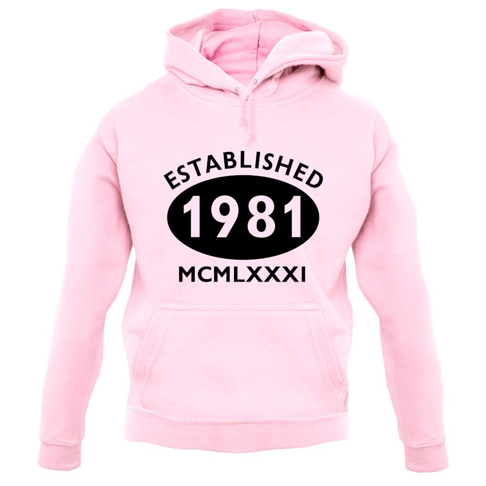 Established 1981 Roman Numerals unisex hoodie Established 1981 Roman Numerals unisex hoodie