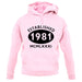 Established 1981 Roman Numerals unisex hoodie Established 1981 Roman Numerals unisex hoodie