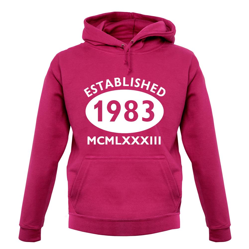 Established 1983 Roman Numerals unisex hoodie Established 1983 Roman Numerals unisex hoodie
