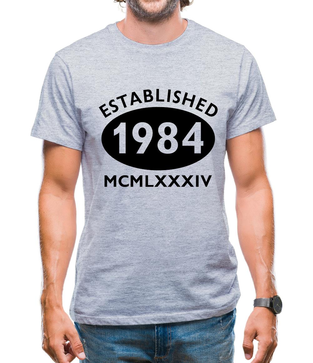 Established 1984 Roman Numerals Mens T-Shirt Established 1984 Roman Numerals Mens T-Shirt