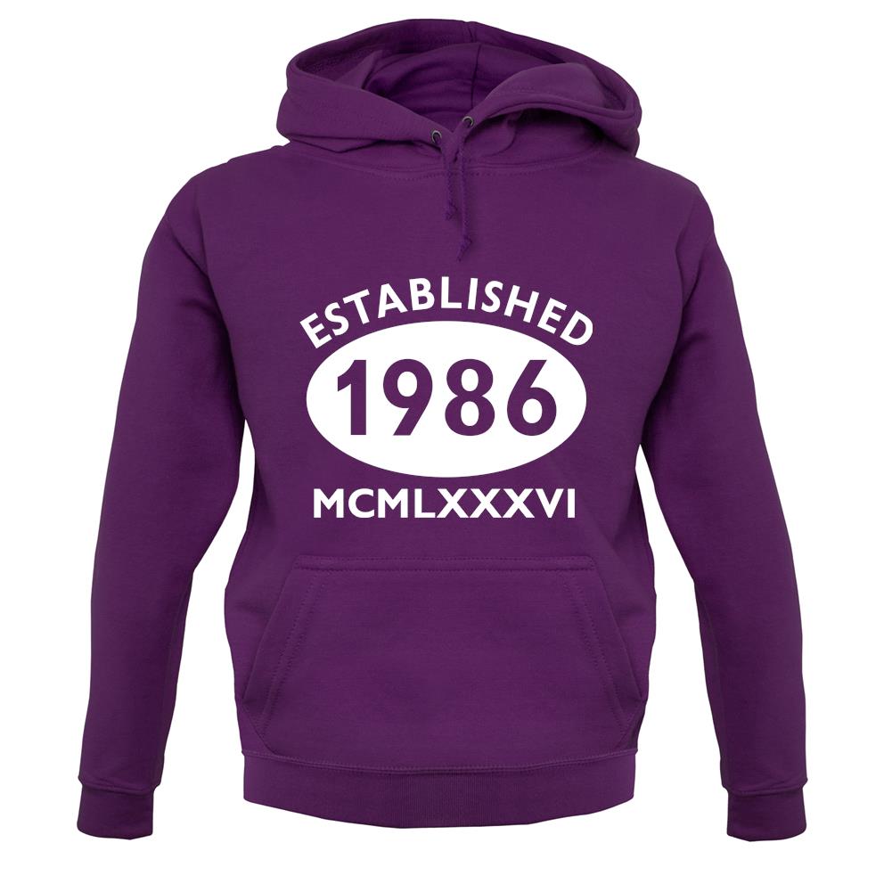 Established 1986 Roman Numerals unisex hoodie Established 1986 Roman Numerals unisex hoodie