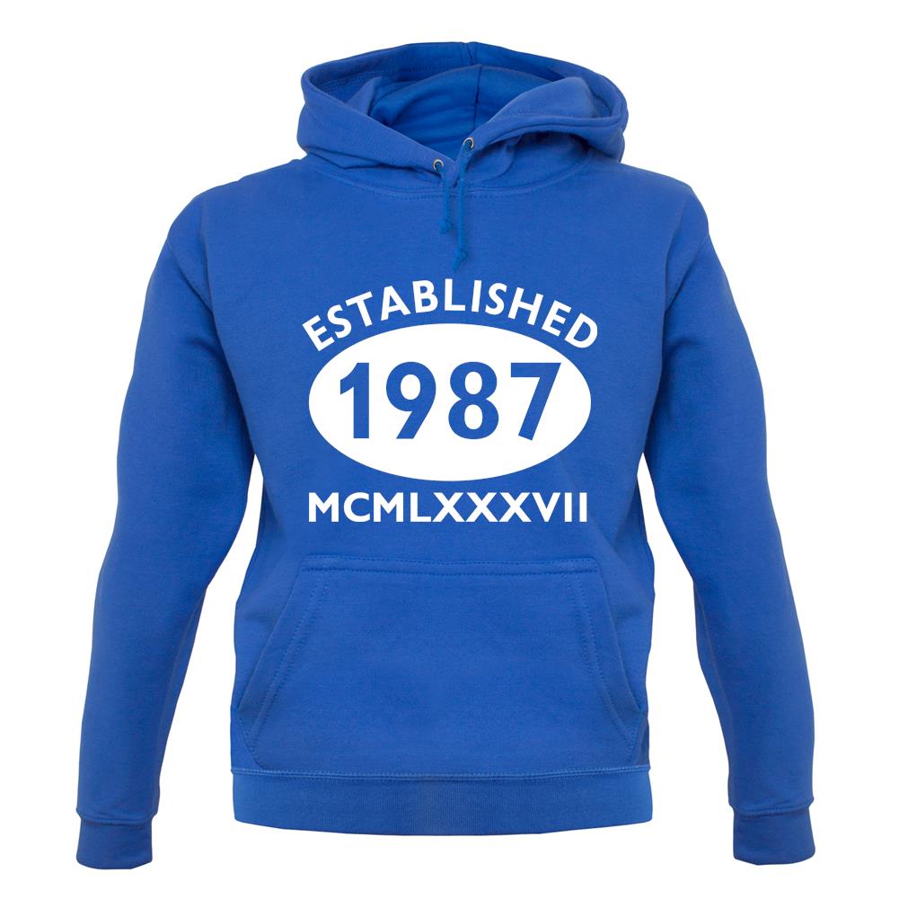 Established 1987 Roman Numerals unisex hoodie Established 1987 Roman Numerals unisex hoodie