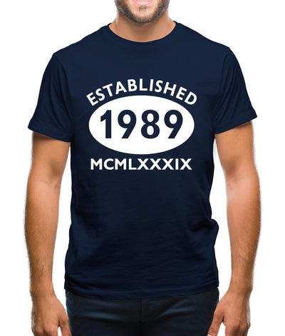 Established 1989 Roman Numerals Mens T-Shirt