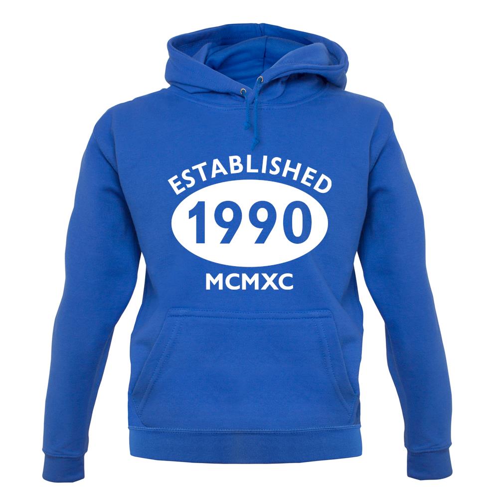 Established 1990 Roman Numerals unisex hoodie Established 1990 Roman Numerals unisex hoodie
