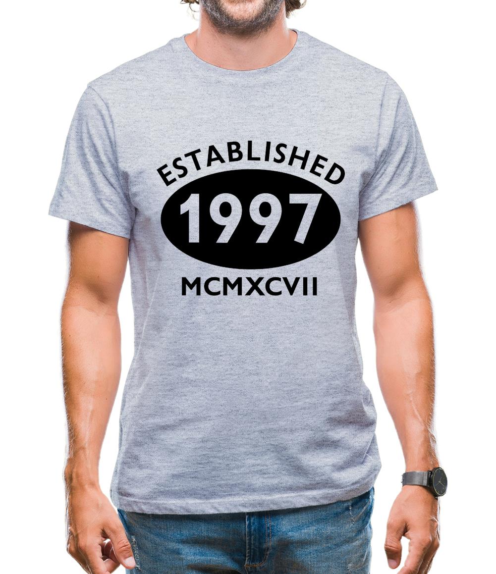 Established 1997 Roman Numerals Mens T-Shirt Established 1997 Roman Numerals Mens T-Shirt