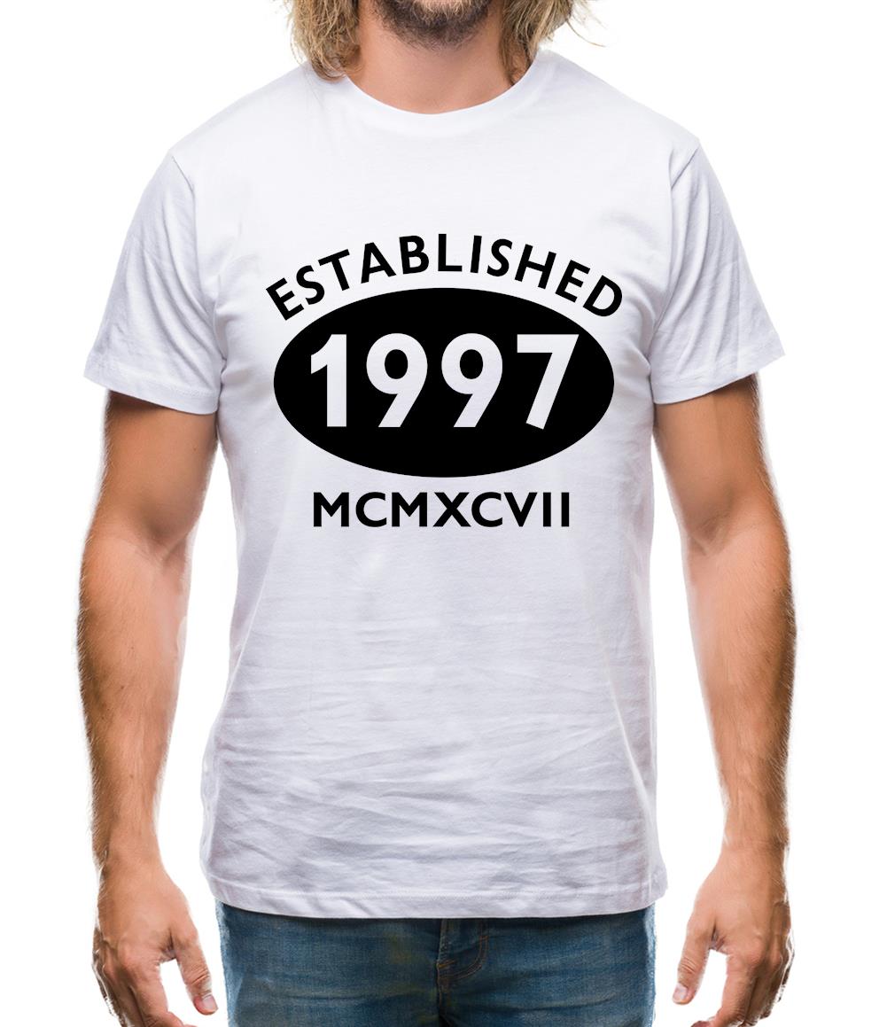 Established 1997 Roman Numerals Mens T-Shirt Established 1997 Roman Numerals Mens T-Shirt