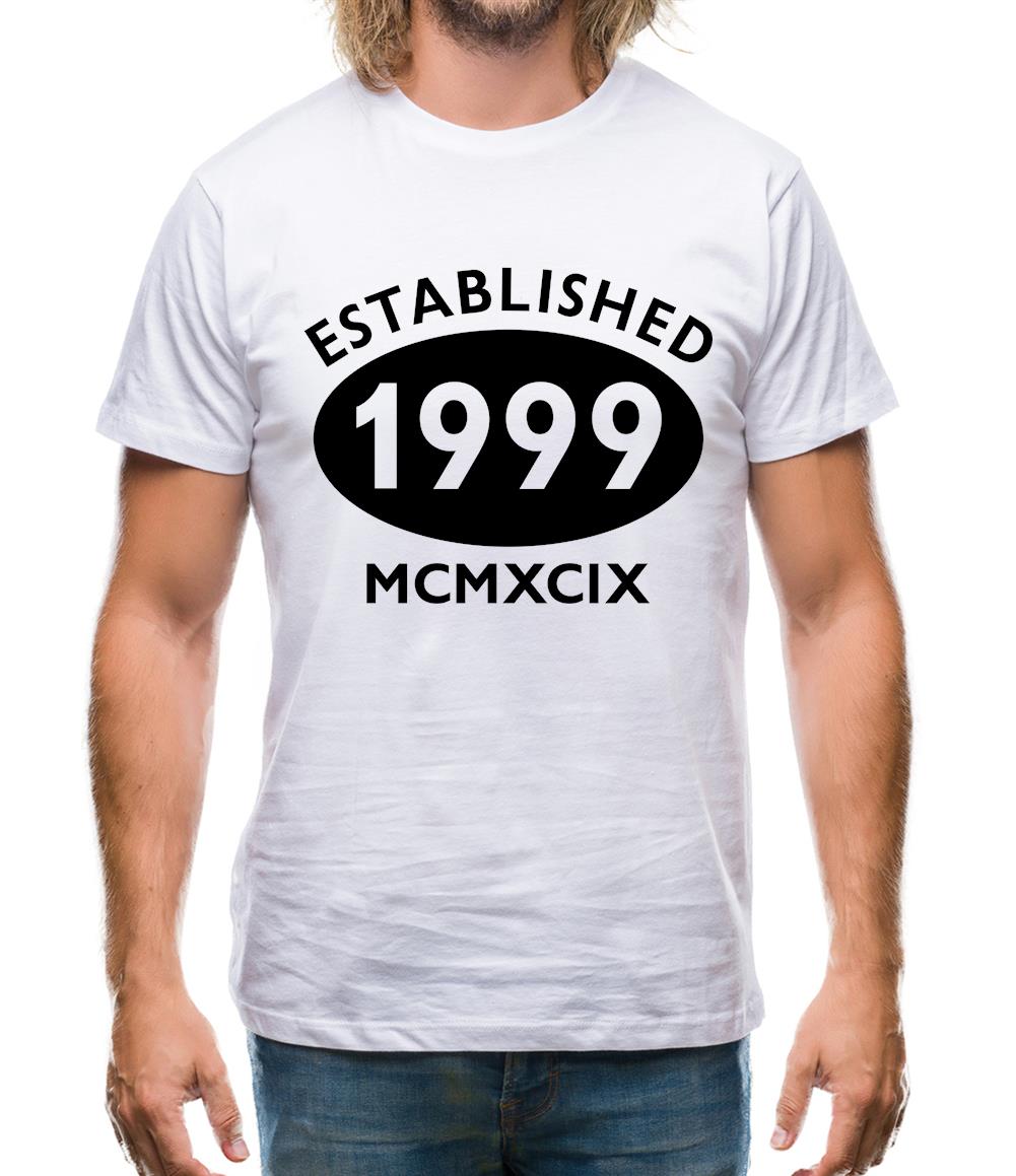 Established 1999 Roman Numerals Mens T-Shirt Established 1999 Roman Numerals Mens T-Shirt