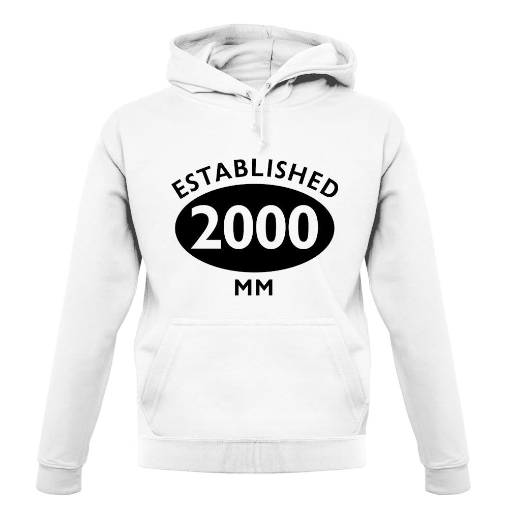Established 2000 Roman Numerals unisex hoodie Established 2000 Roman Numerals unisex hoodie