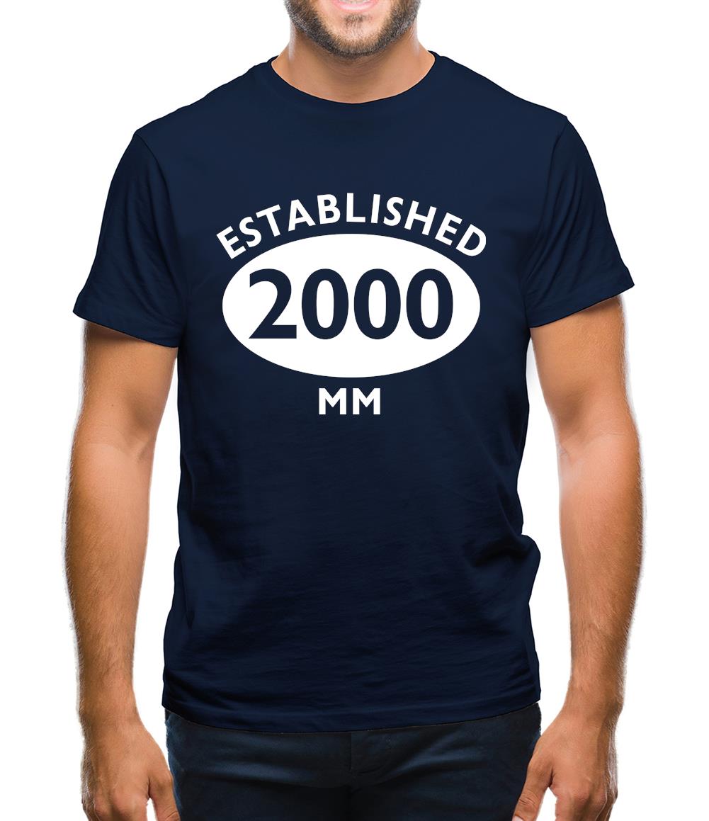 Established 2000 Roman Numerals Mens T-Shirt Established 2000 Roman Numerals Mens T-Shirt