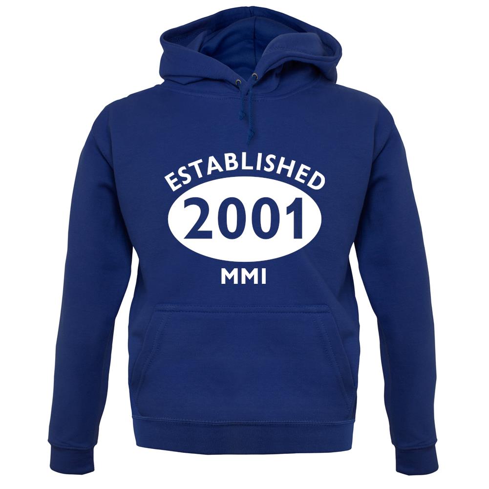 Established 2001 Roman Numerals unisex hoodie Established 2001 Roman Numerals unisex hoodie