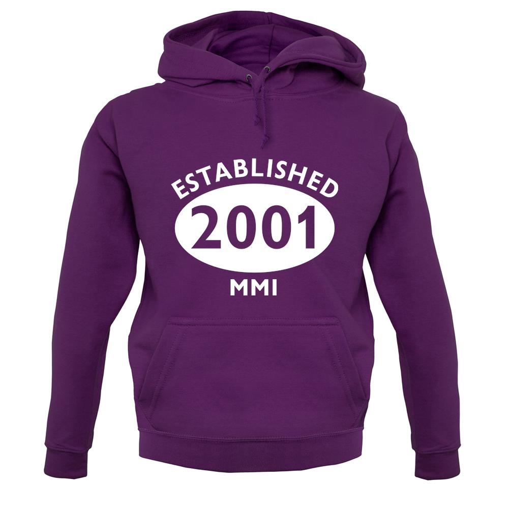 Established 2001 Roman Numerals unisex hoodie Established 2001 Roman Numerals unisex hoodie