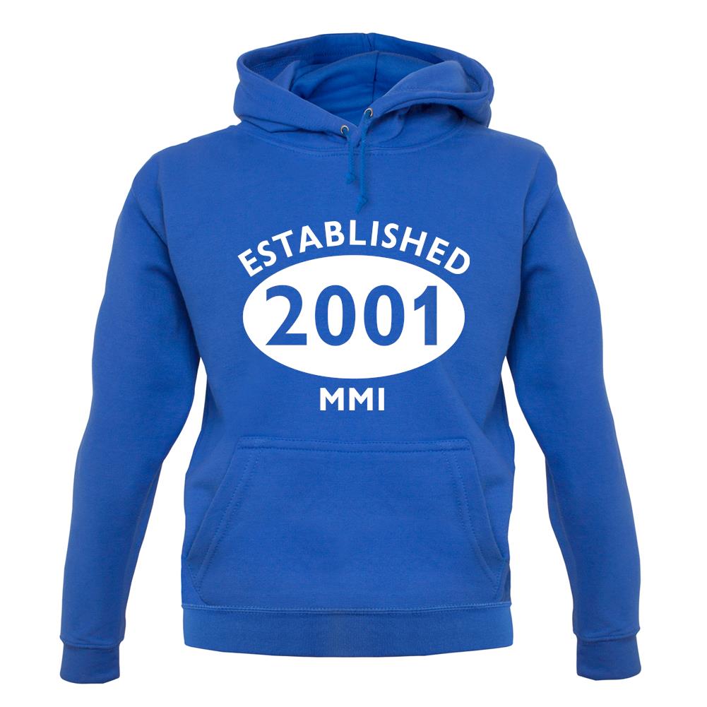 Established 2001 Roman Numerals unisex hoodie Established 2001 Roman Numerals unisex hoodie