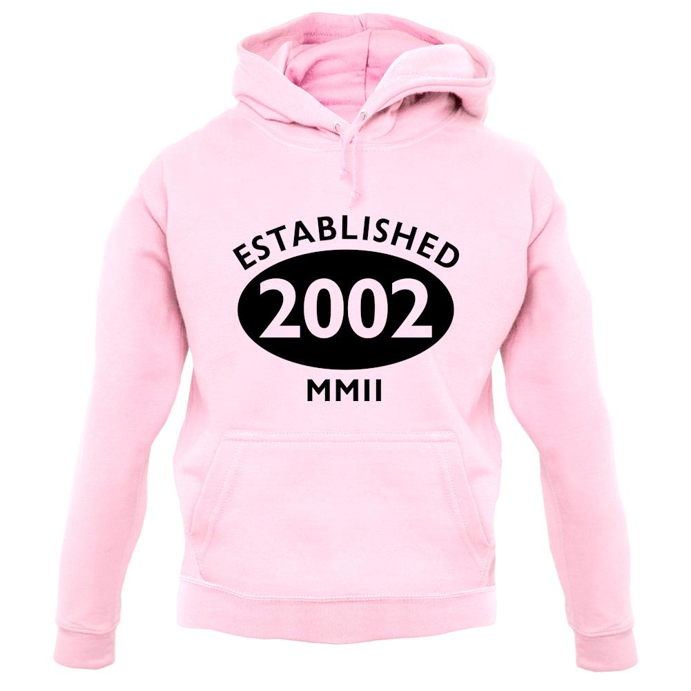 Established 2002 Roman Numerals unisex hoodie Established 2002 Roman Numerals unisex hoodie