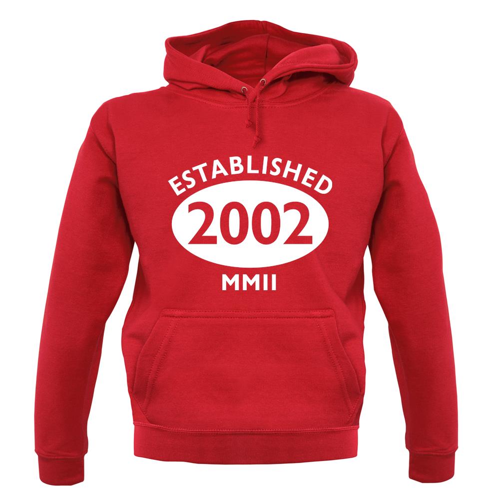 Established 2002 Roman Numerals unisex hoodie Established 2002 Roman Numerals unisex hoodie